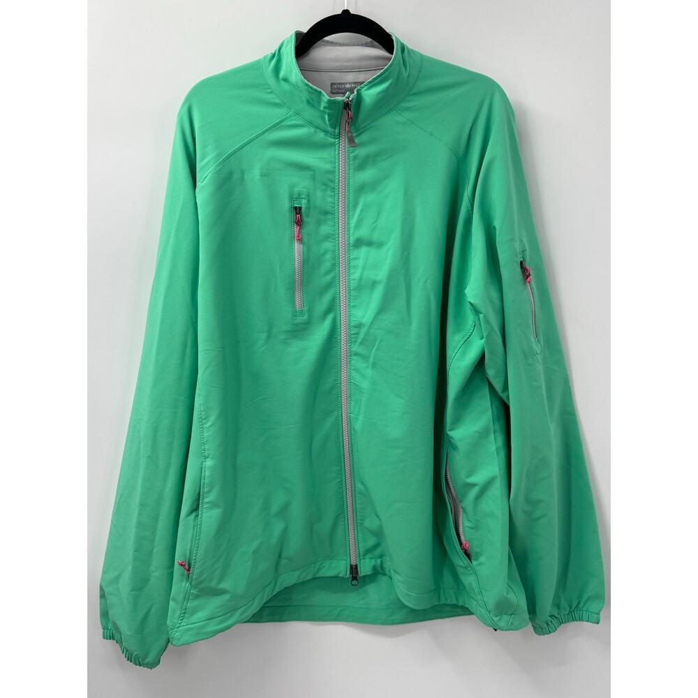 Peter Millar Wind Men's Green Zip-up Long Sleeve Golf Athletic‎ Jacket Size XL